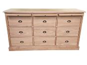 commode 3 Tirettes 9 tiroirs Landaise en bois