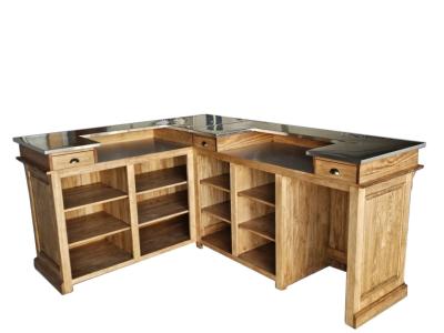 Comptoir de Bar en Angle Sur Mesure en Pin | 245&195