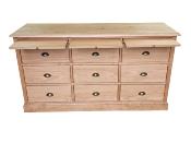 commode 3 Tirettes 9 tiroirs Landaise en bois