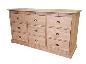 commode 3 Tirettes 9 tiroirs Landaise en bois